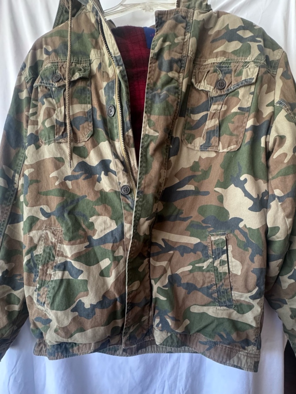 Mens Camo Camoflauge Zippered Hoodie Jacket